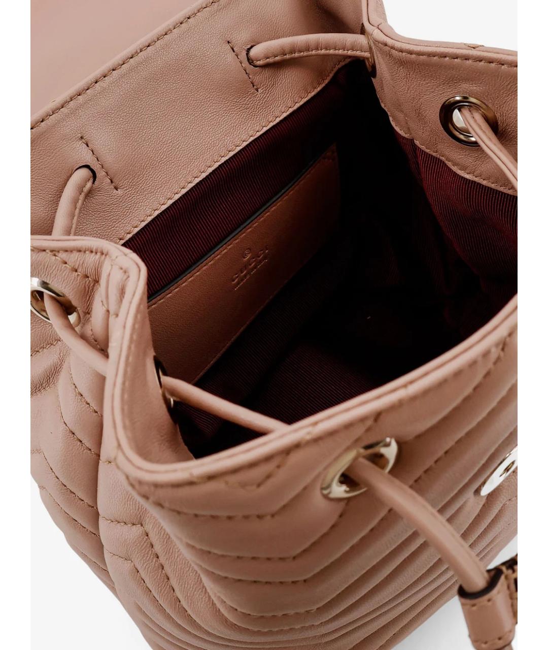 GUCCI Бежевый кожаный рюкзак, фото 3