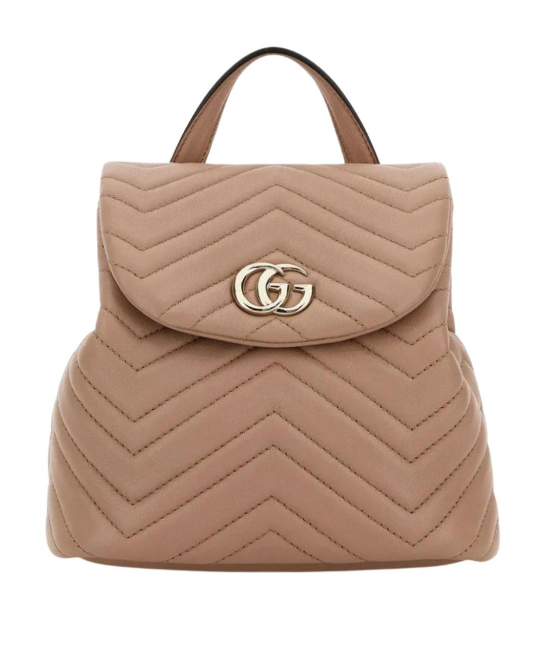 GUCCI Бежевый кожаный рюкзак, фото 1