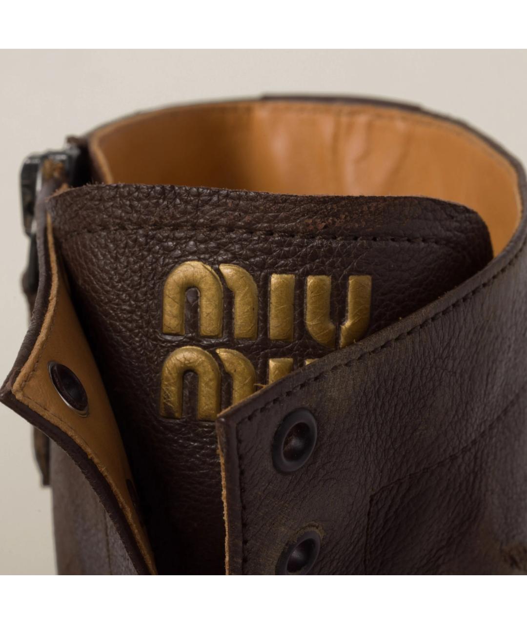 MIU MIU Коричневые кожаные ботинки, фото 3