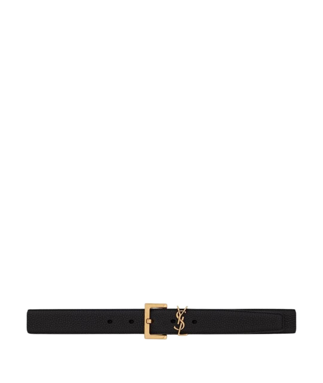 SAINT LAURENT Черный кожаный ремень, фото 1