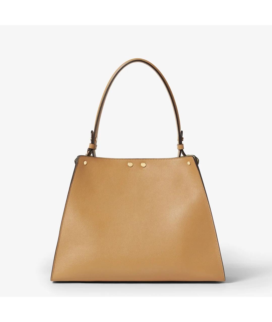 FENDI Бежевая кожаная сумка через плечо, фото 3