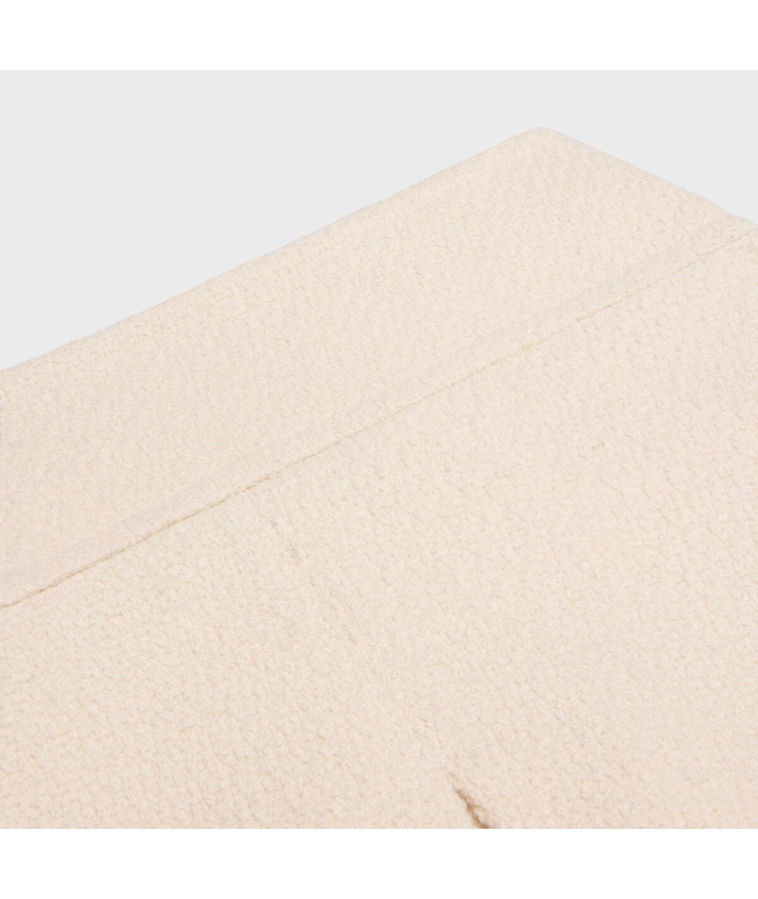 CELINE Бежевая кашемировая юбка мини, фото 3