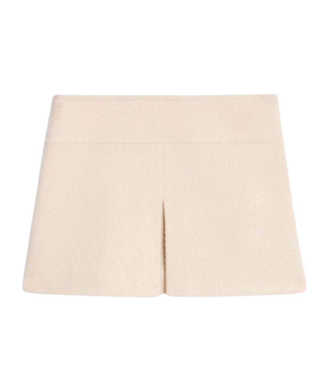 CELINE Бежевая кашемировая юбка мини, фото 2