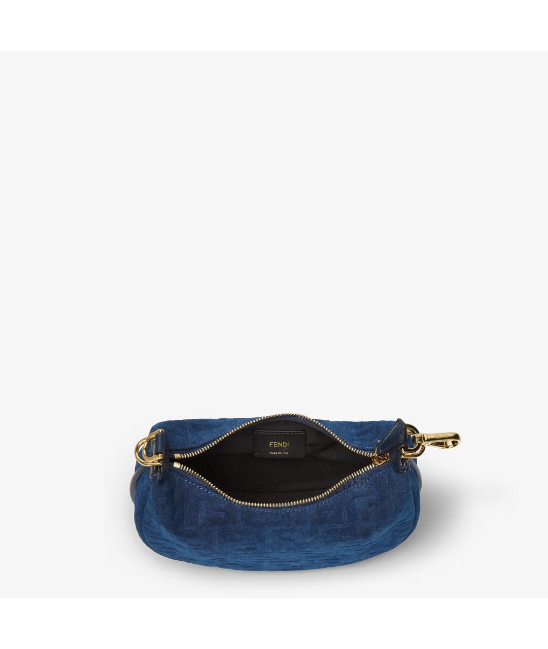 FENDI Синяя хлопковая сумка с короткими ручками, фото 3