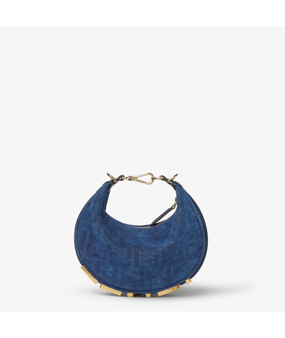 FENDI Синяя хлопковая сумка с короткими ручками, фото 1