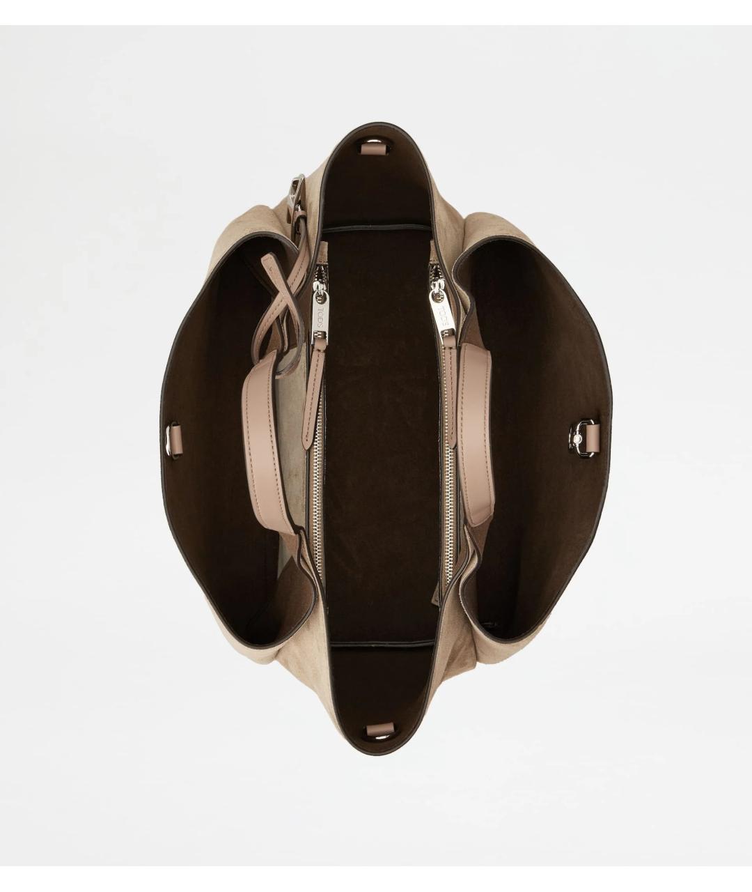 TOD'S Бежевая замшевая сумка тоут, фото 5