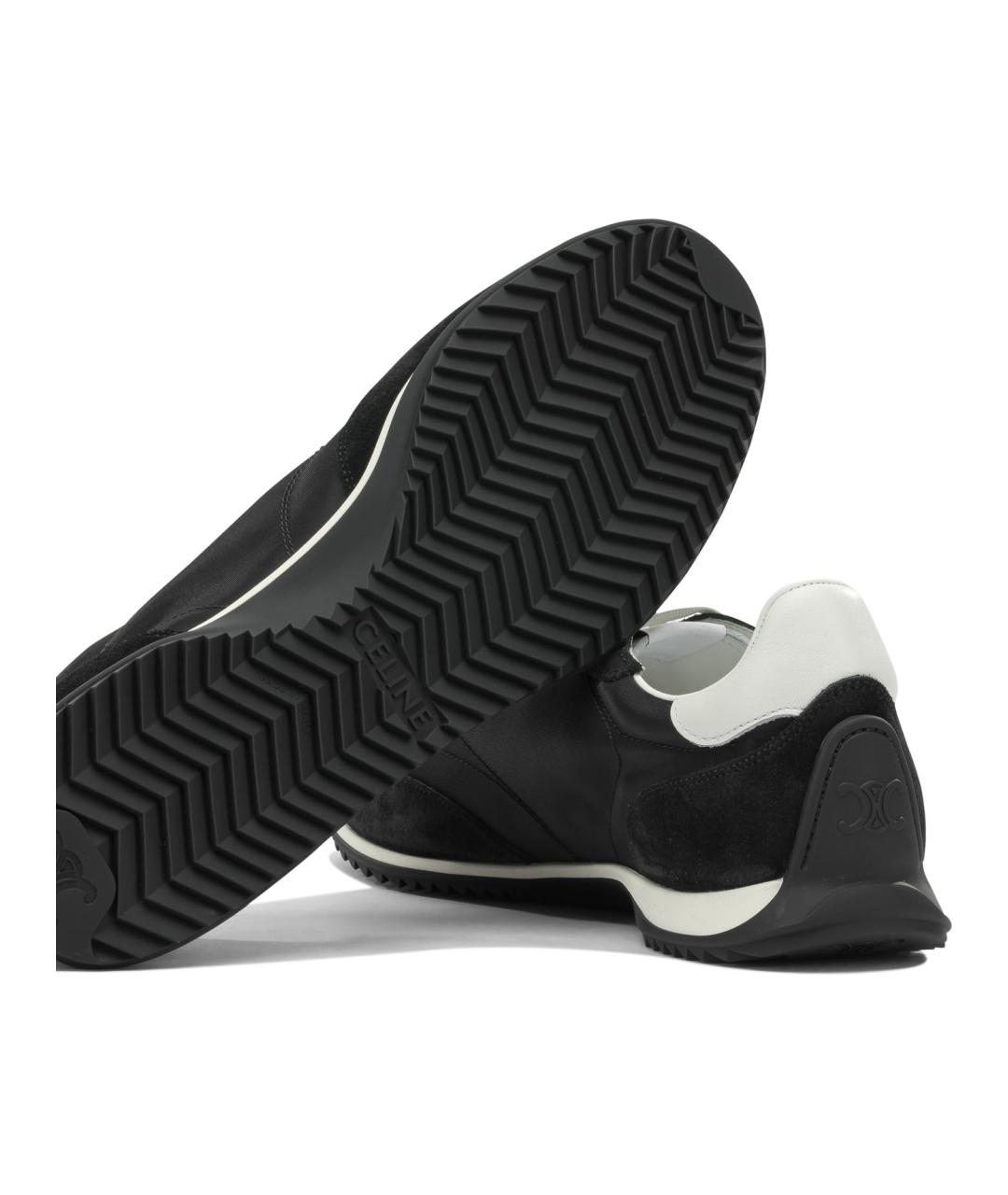 CELINE Черные текстильные низкие кроссовки / кеды, фото 5