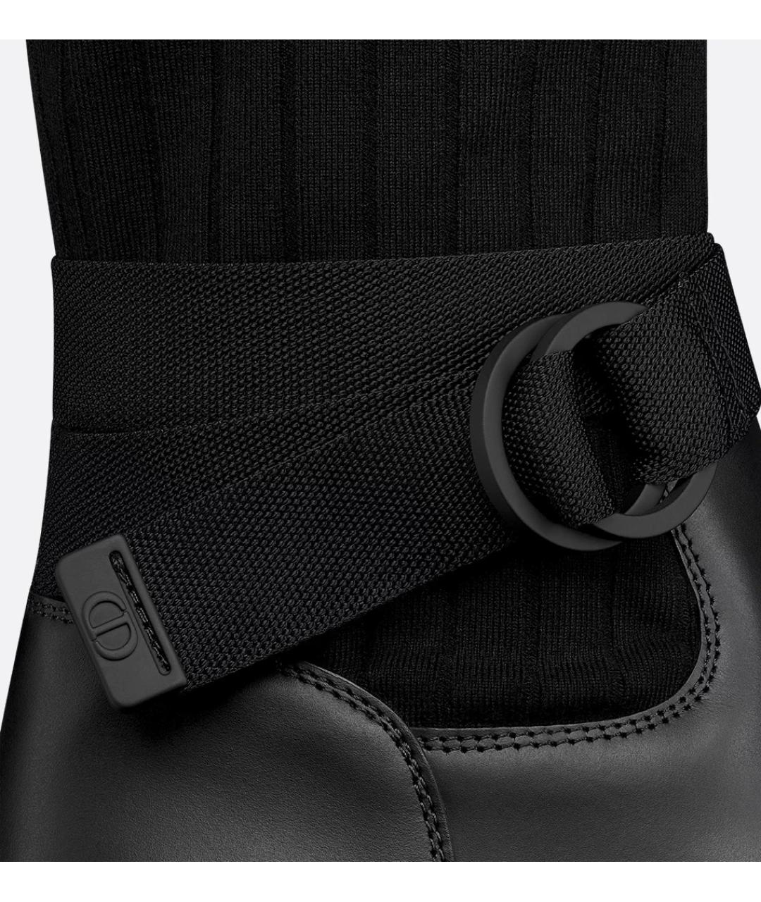 CHRISTIAN DIOR Черные кожаные сапоги, фото 3