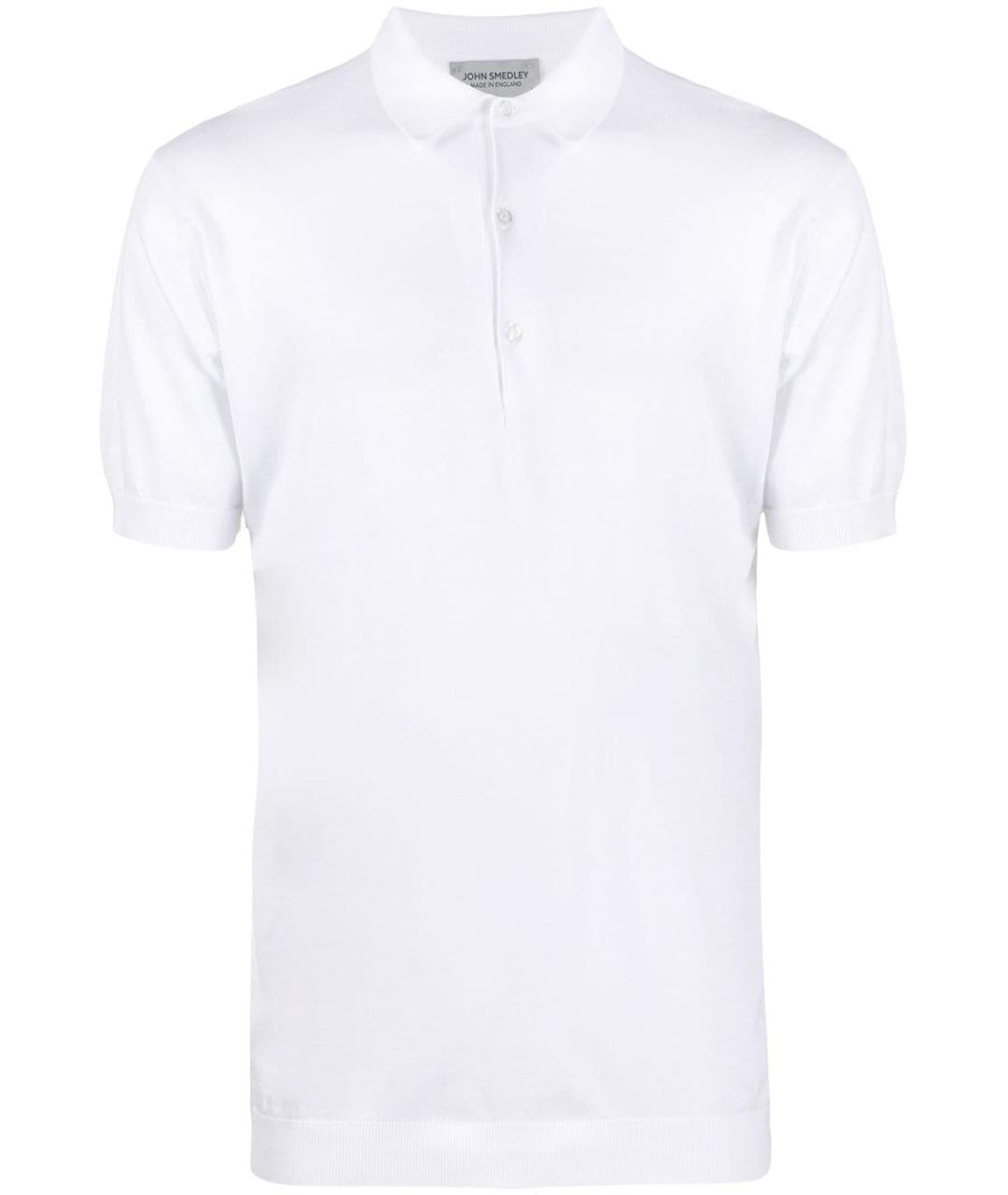 JOHN SMEDLEY Белое хлопковое поло с коротким рукавом, фото 1