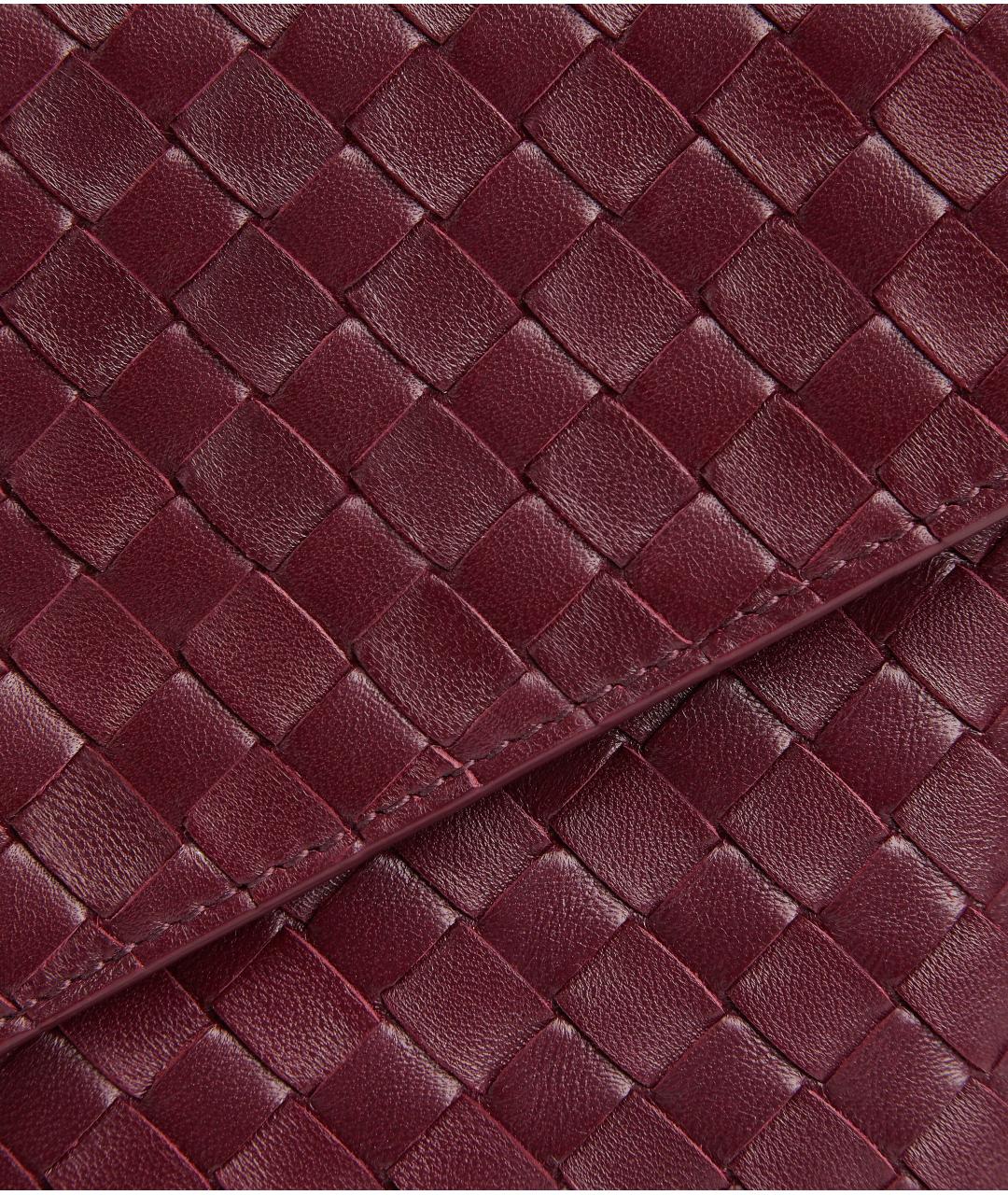 BOTTEGA VENETA Бордовая кожаная сумка через плечо, фото 5