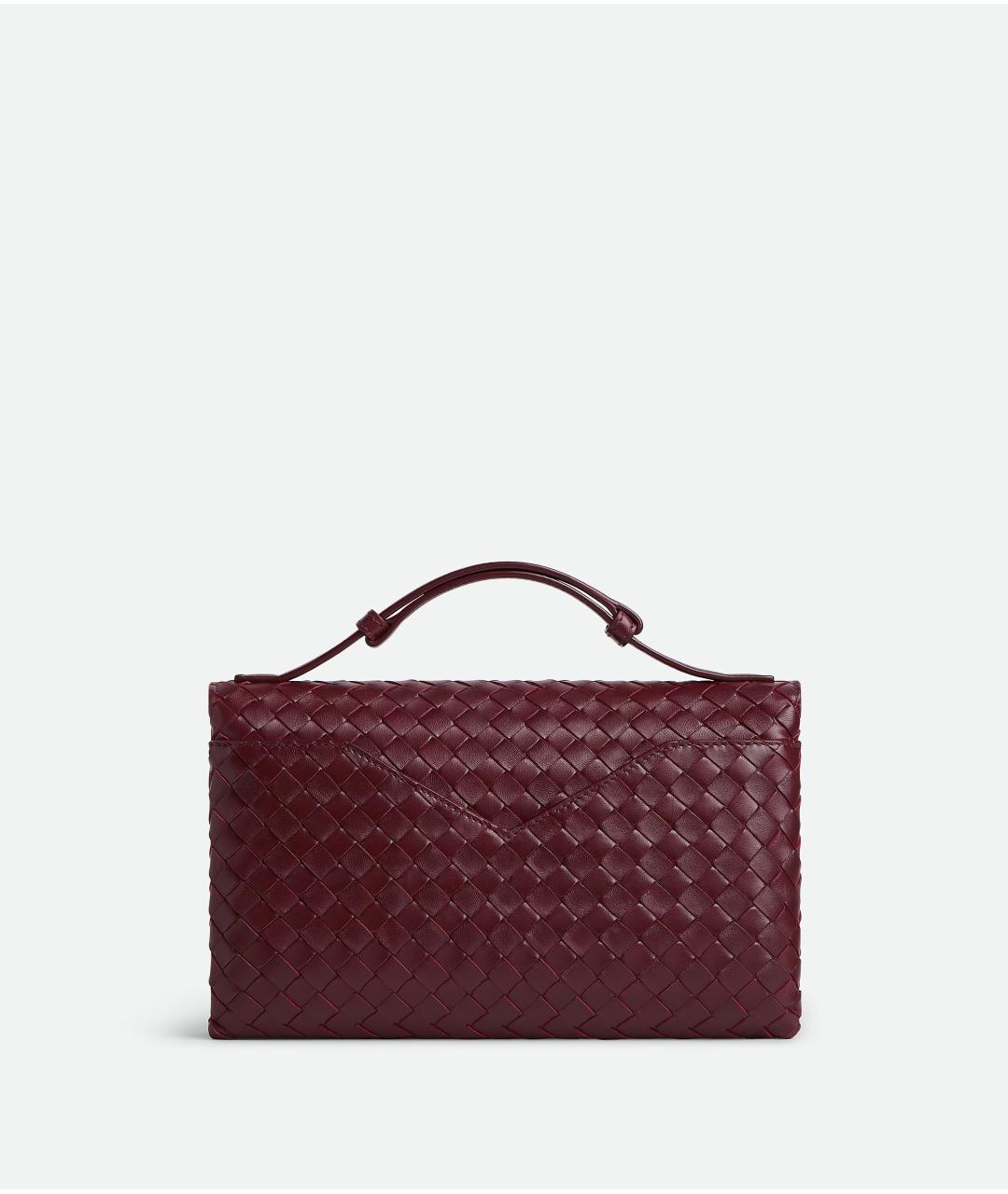 BOTTEGA VENETA Бордовая кожаная сумка через плечо, фото 4