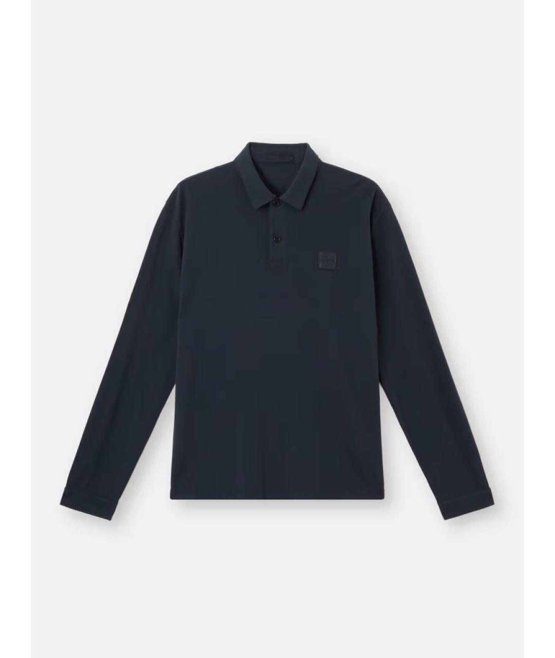 STONE ISLAND Синее хлопковое поло с коротким рукавом, фото 1