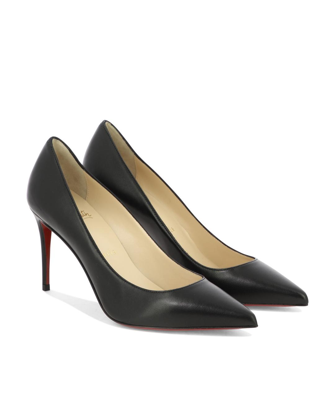 CHRISTIAN LOUBOUTIN Черные кожаные туфли, фото 2