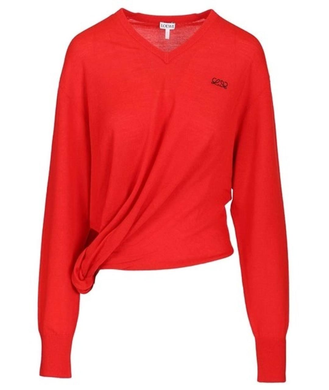 LOEWE Красный шерстяной джемпер / свитер, фото 1
