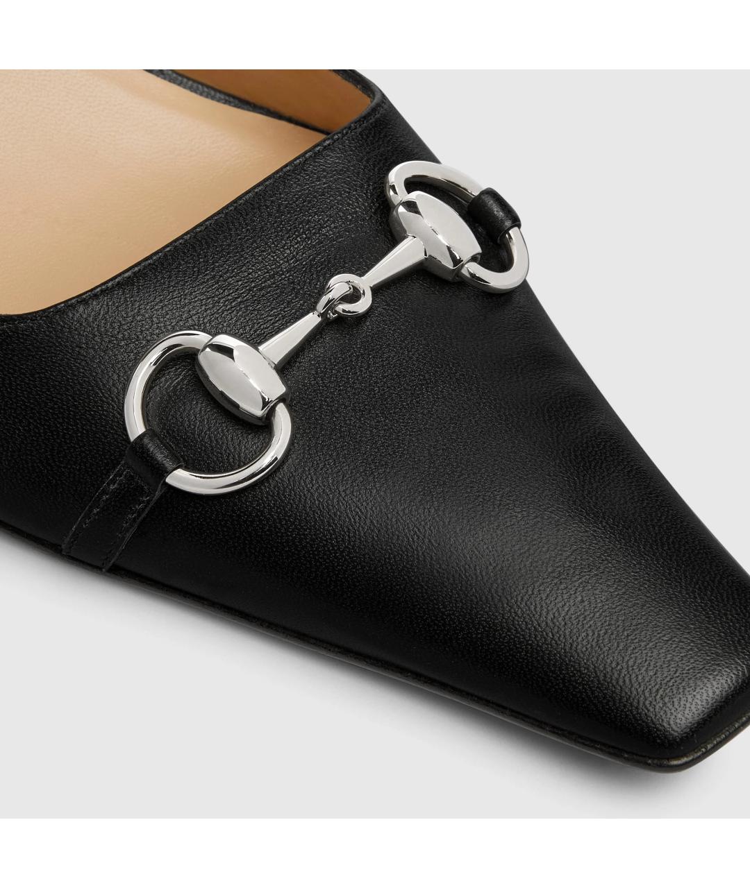 GUCCI Черные кожаные туфли, фото 2