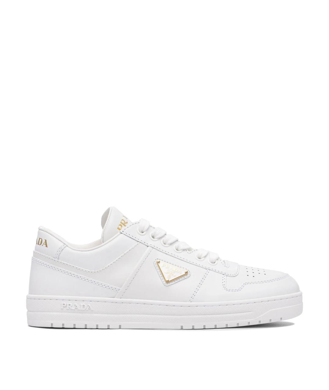 PRADA Белые кожаные кроссовки, фото 1