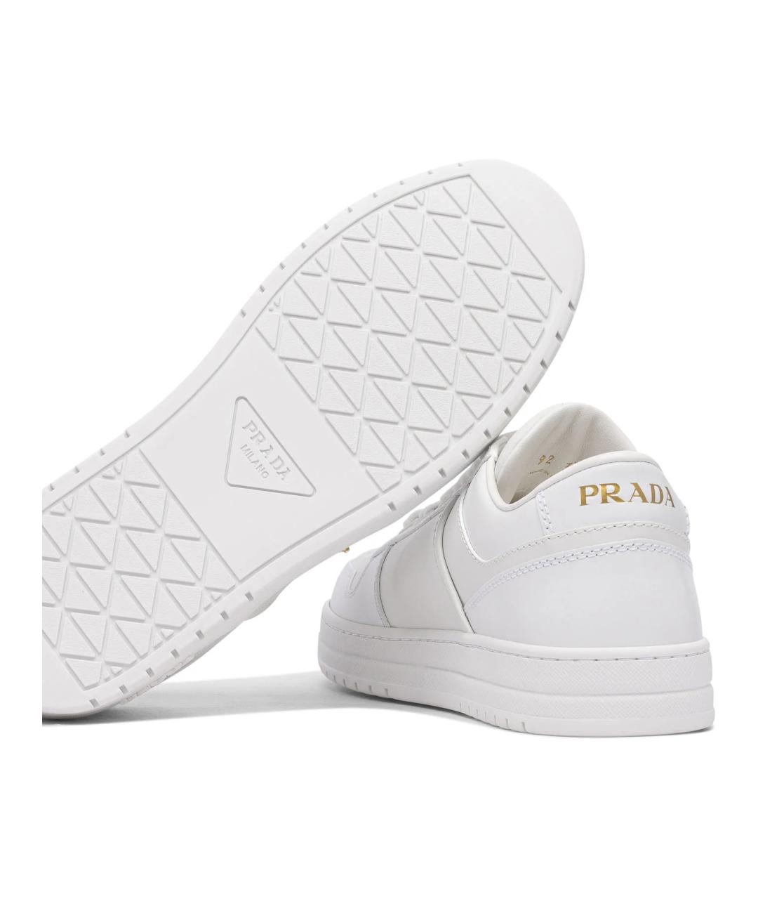 PRADA Белые кожаные кроссовки, фото 5