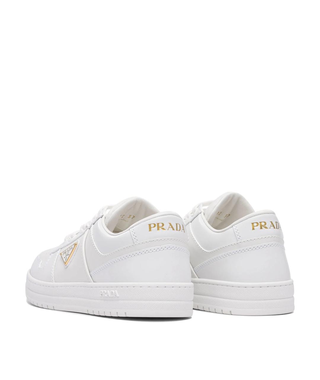PRADA Белые кожаные кроссовки, фото 4