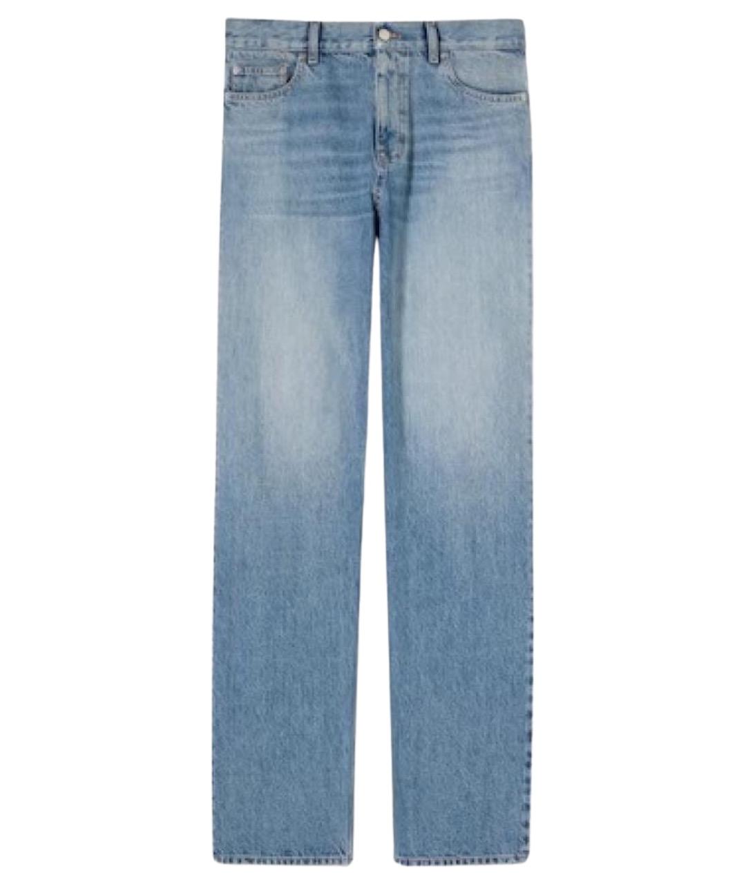GUCCI Голубые хлопковые прямые джинсы, фото 1