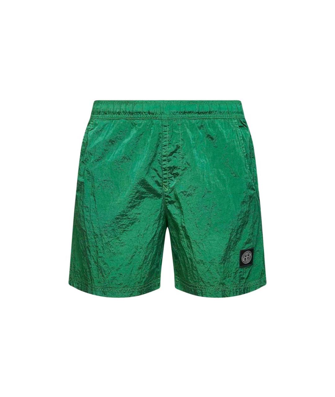 STONE ISLAND Зеленые полиамидовые шорты, фото 1