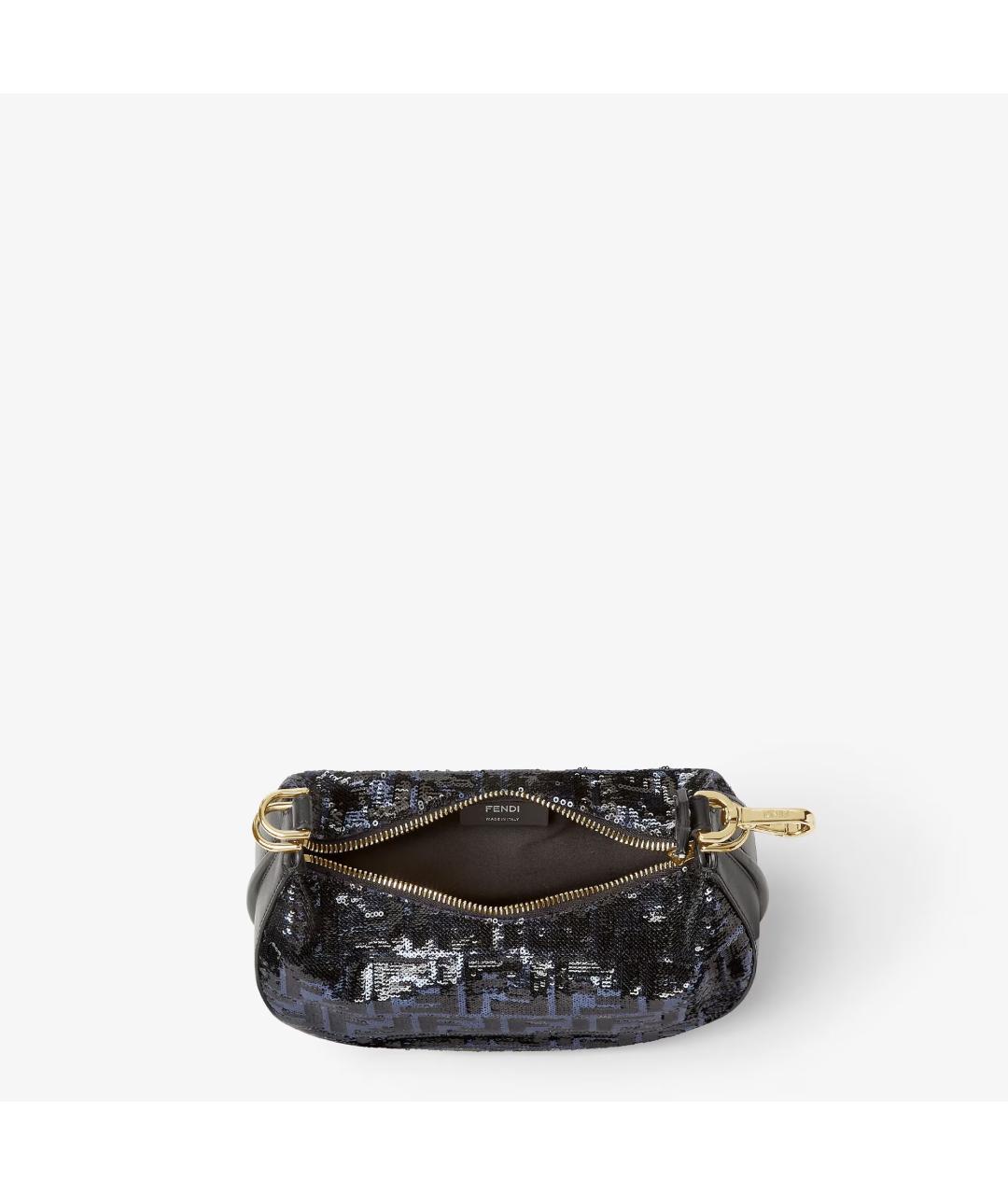 FENDI Черная хлопковая сумка с короткими ручками, фото 3