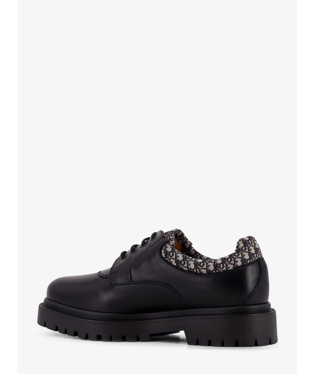 CHRISTIAN DIOR Черные кожаные низкие ботинки, фото 3