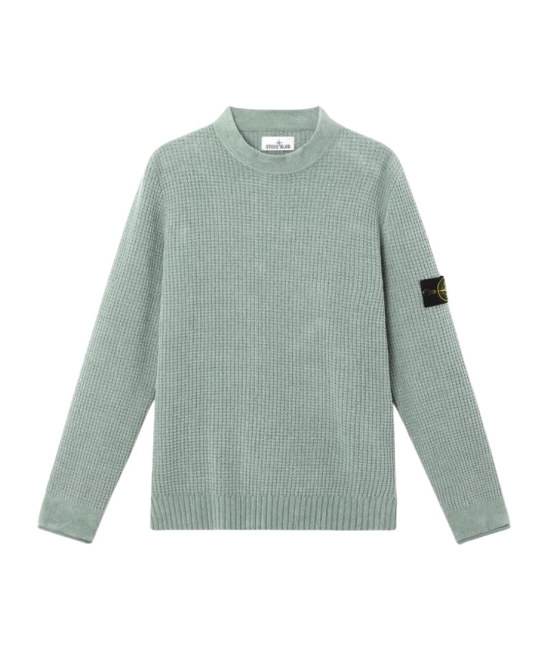 STONE ISLAND Зеленый хлопковый джемпер / свитер, фото 1