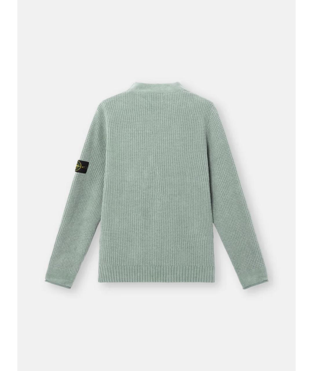 STONE ISLAND Зеленый хлопковый джемпер / свитер, фото 2