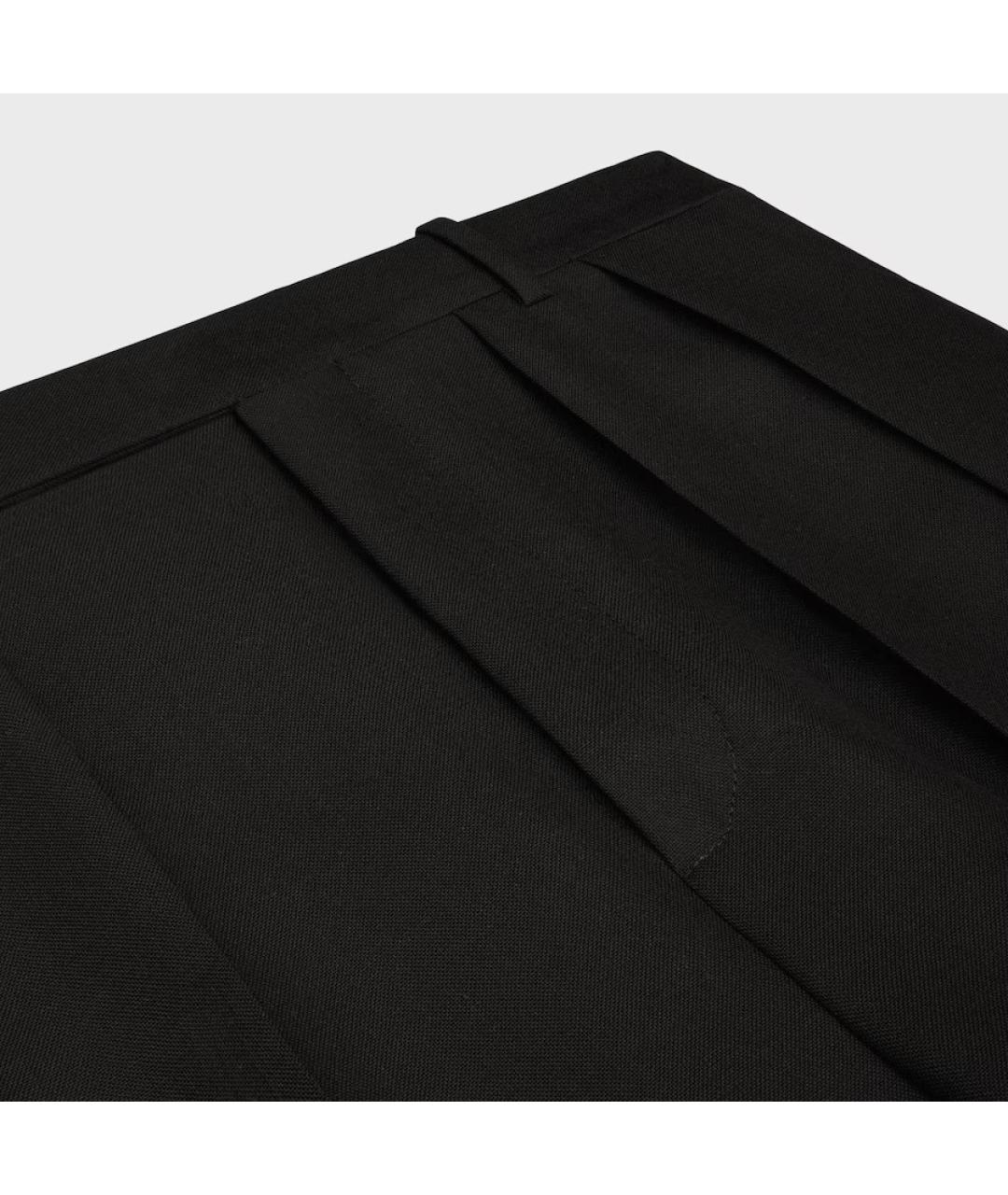 CELINE Черные шерстяные повседневные брюки, фото 3