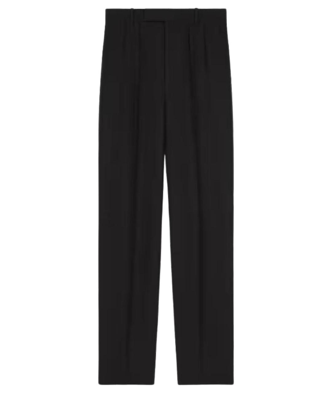 CELINE Черные шерстяные повседневные брюки, фото 1