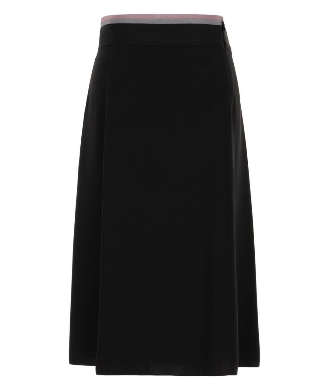 FENDI Черная шелковая юбка миди, фото 4