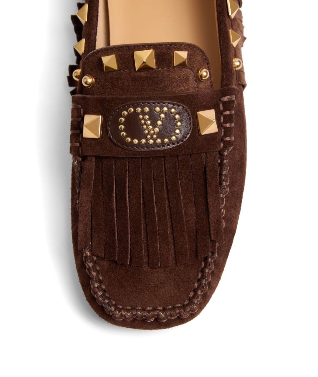 VALENTINO Коричневые кожаные мокасины, фото 6