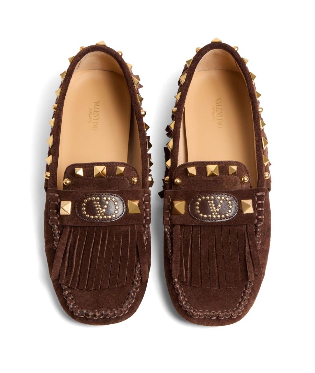 VALENTINO Коричневые кожаные мокасины, фото 5