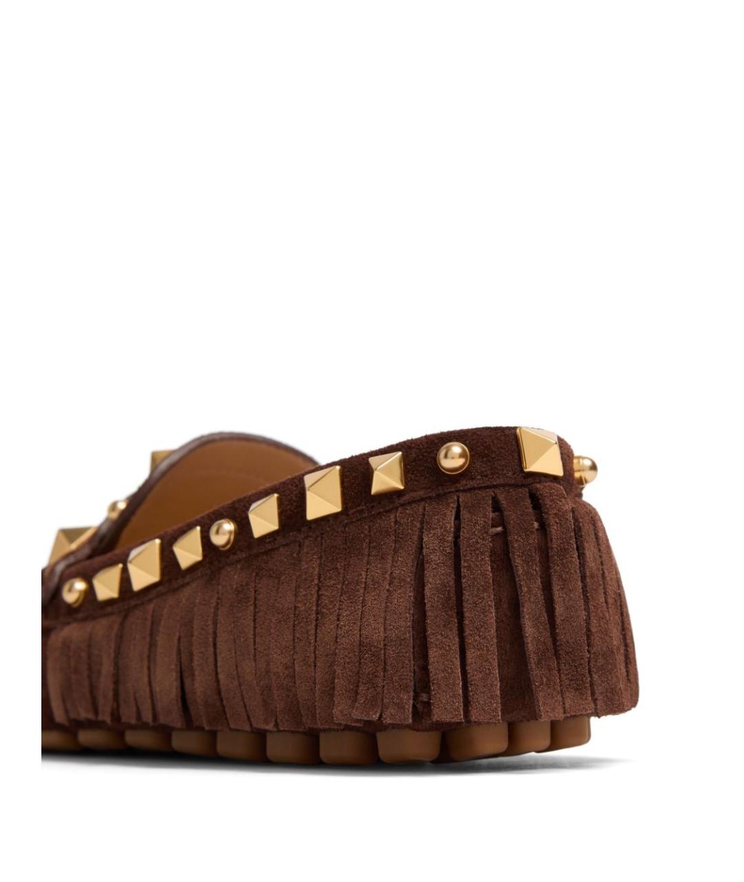 VALENTINO Коричневые кожаные мокасины, фото 4