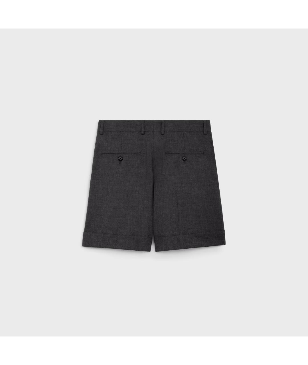 CELINE Серые шерстяные шорты, фото 2