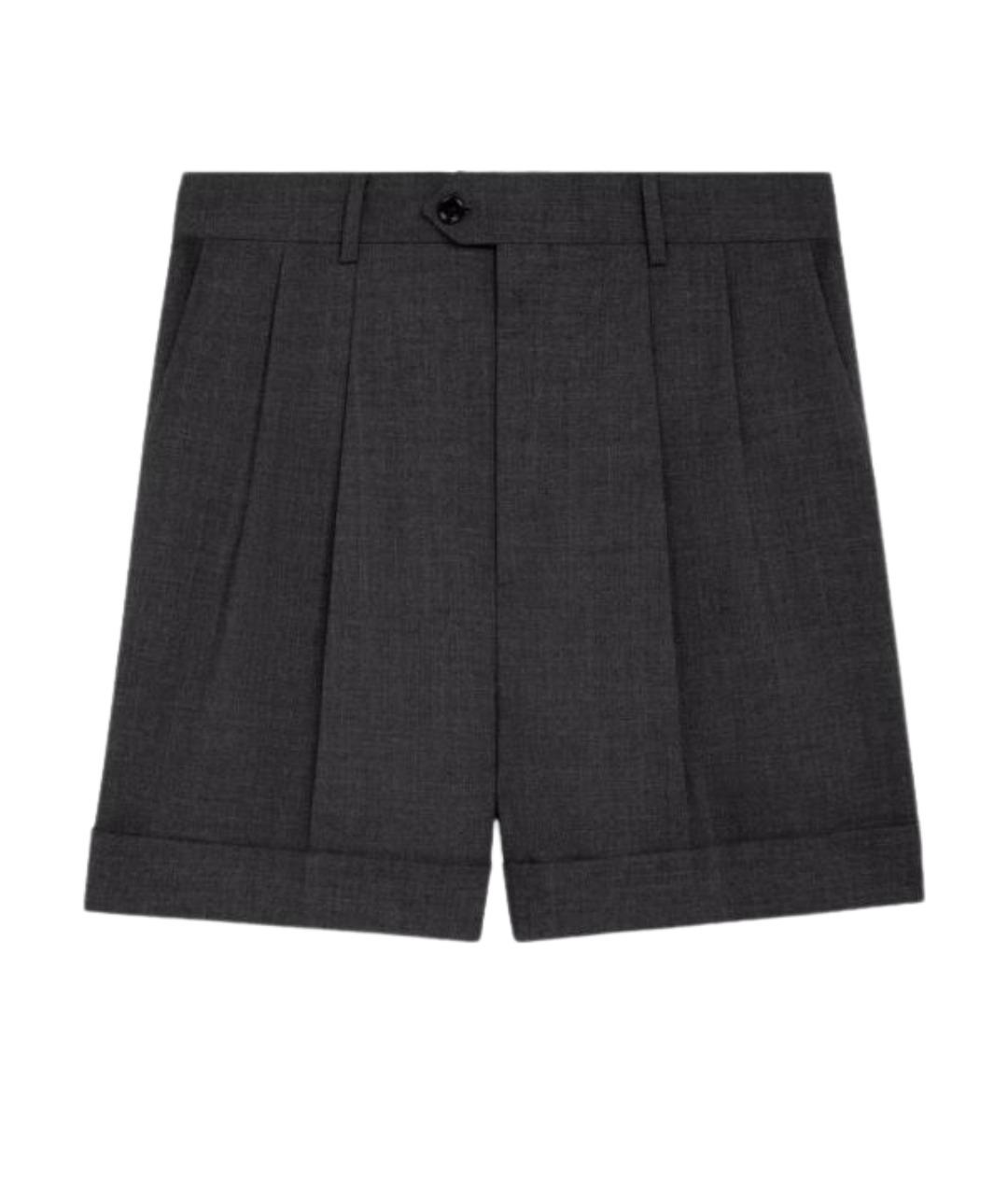 CELINE Серые шерстяные шорты, фото 1