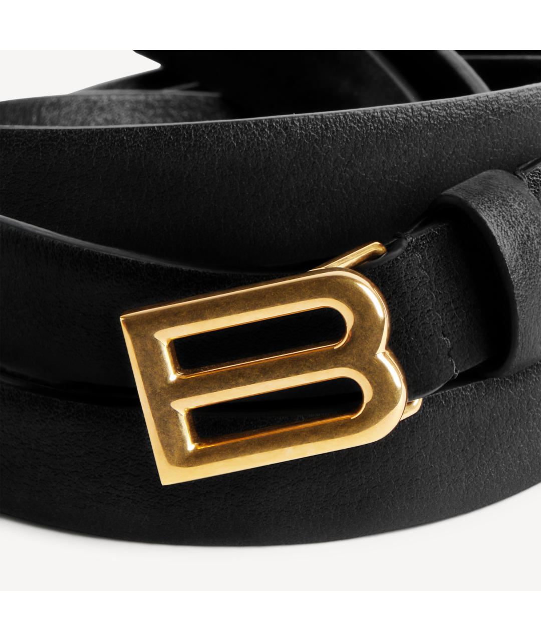 BALENCIAGA Черный кожаный ремень, фото 3