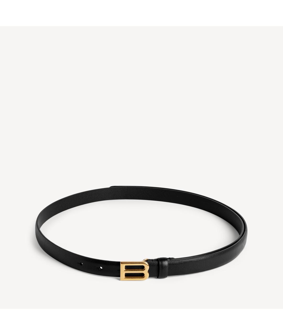 BALENCIAGA Черный кожаный ремень, фото 4