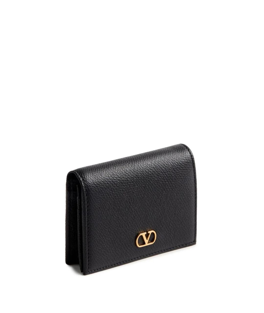VALENTINO Черный кожаный кошелек, фото 2