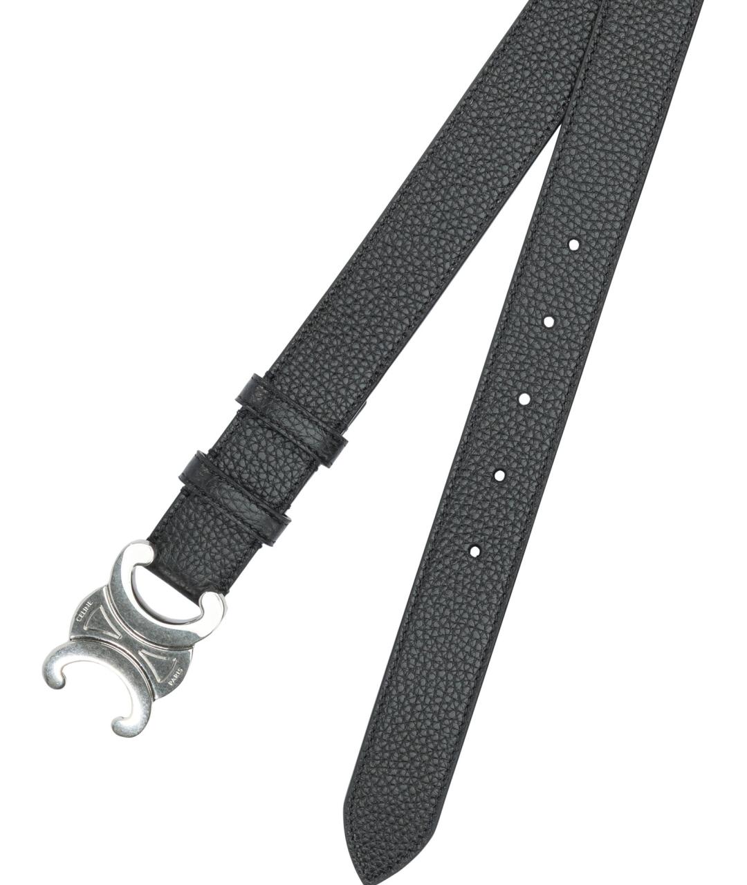 CELINE Черный кожаный ремень, фото 2