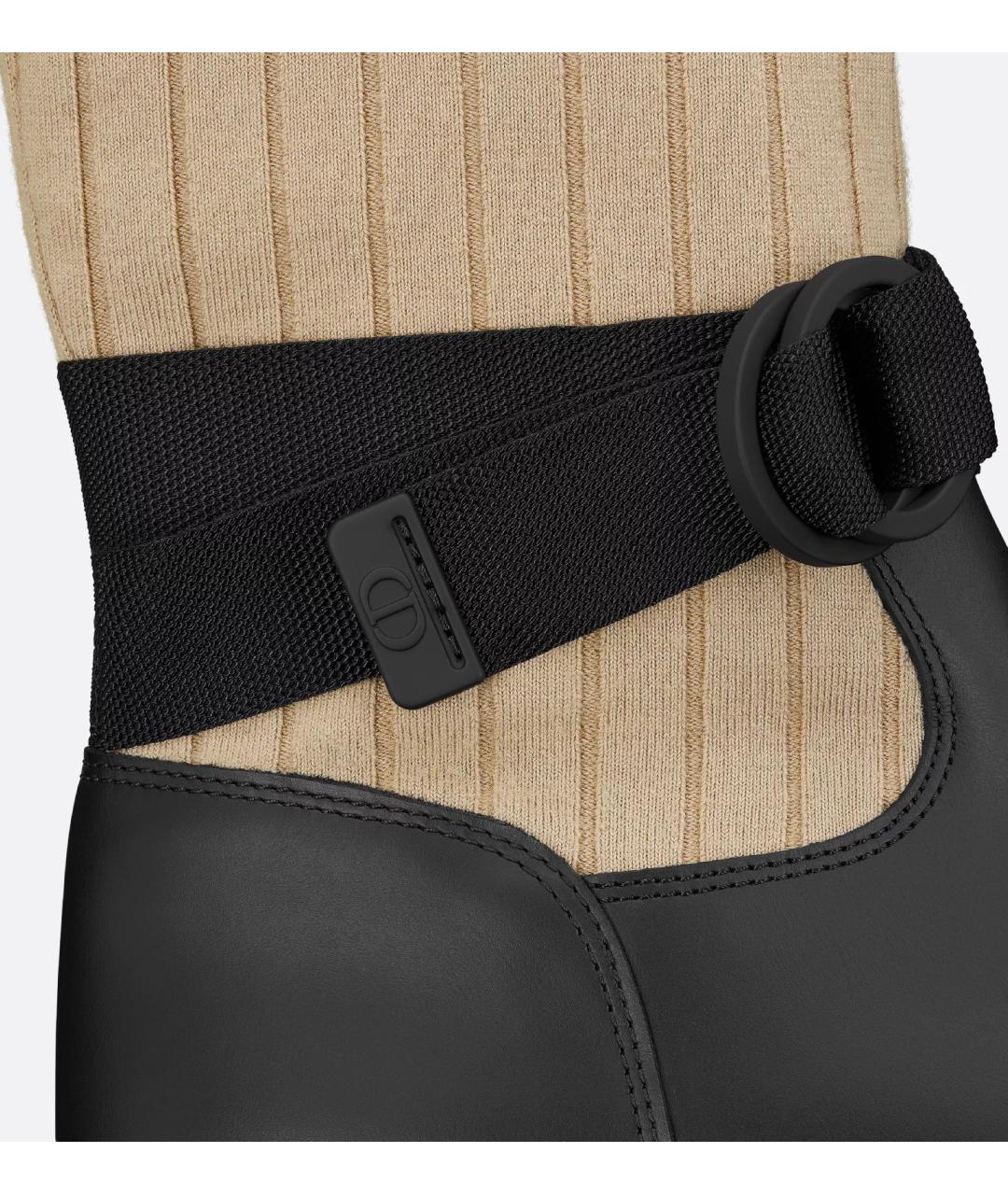 CHRISTIAN DIOR Черные кожаные ботинки, фото 3