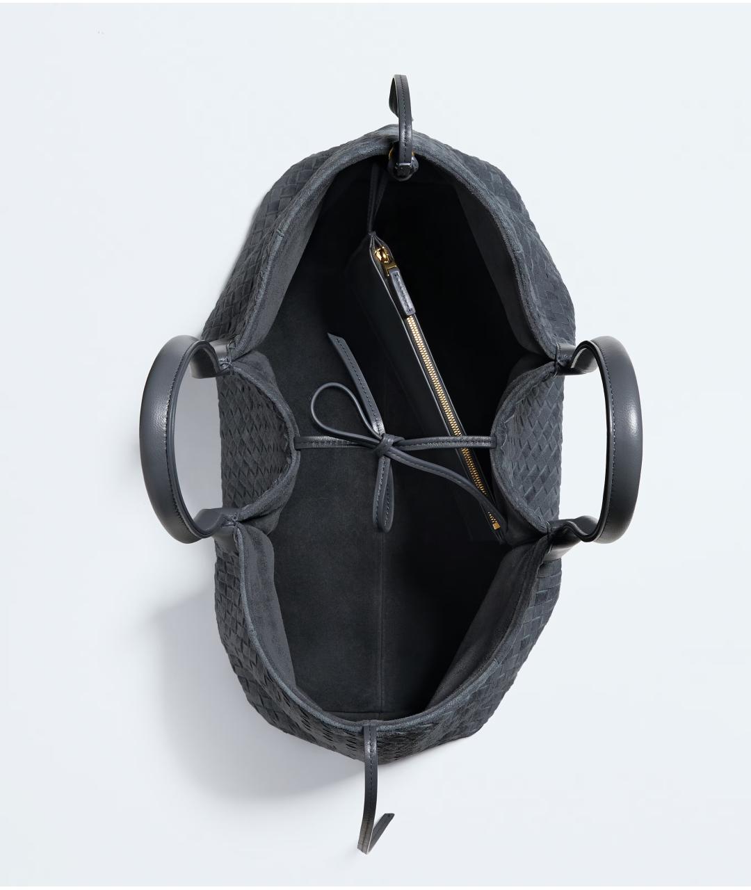 BOTTEGA VENETA Синяя кожаная сумка тоут, фото 2