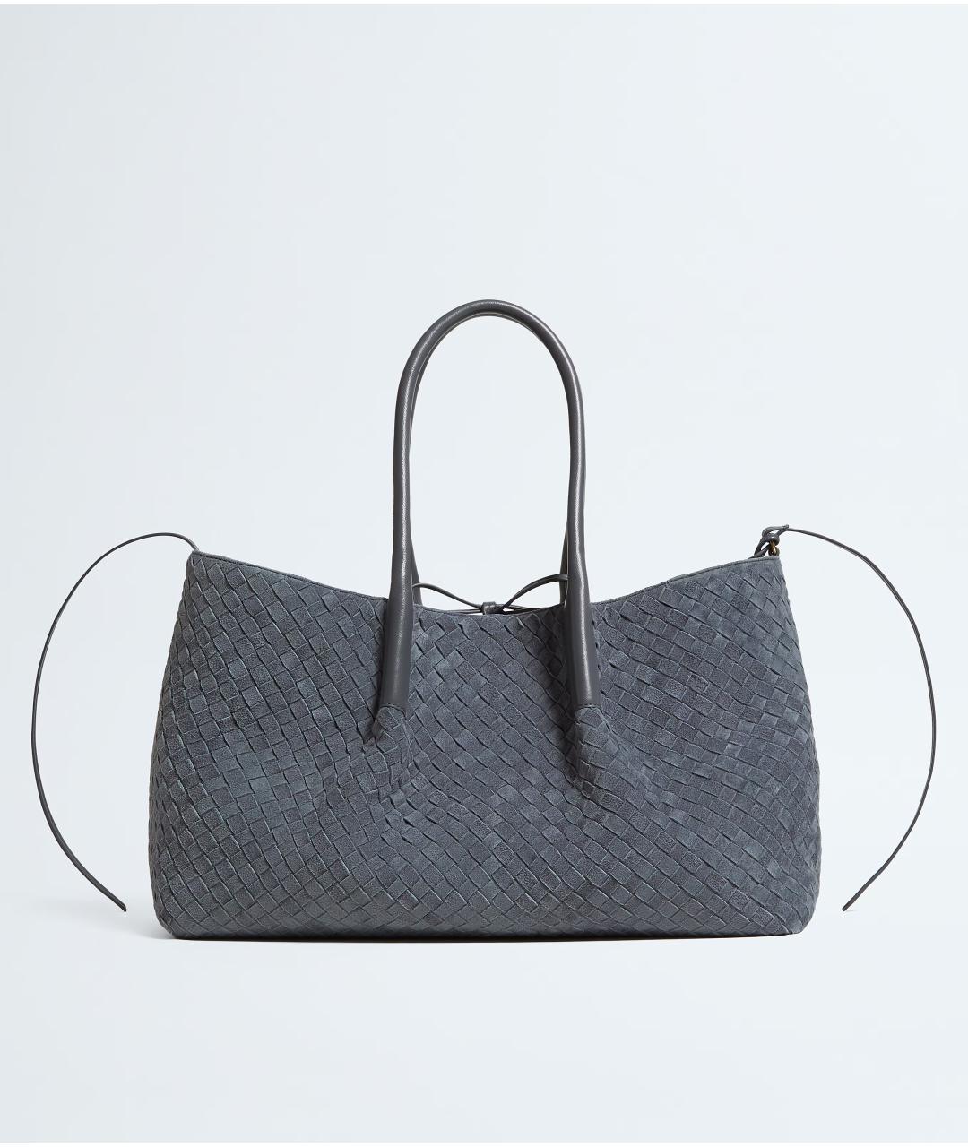 BOTTEGA VENETA Синяя кожаная сумка тоут, фото 5