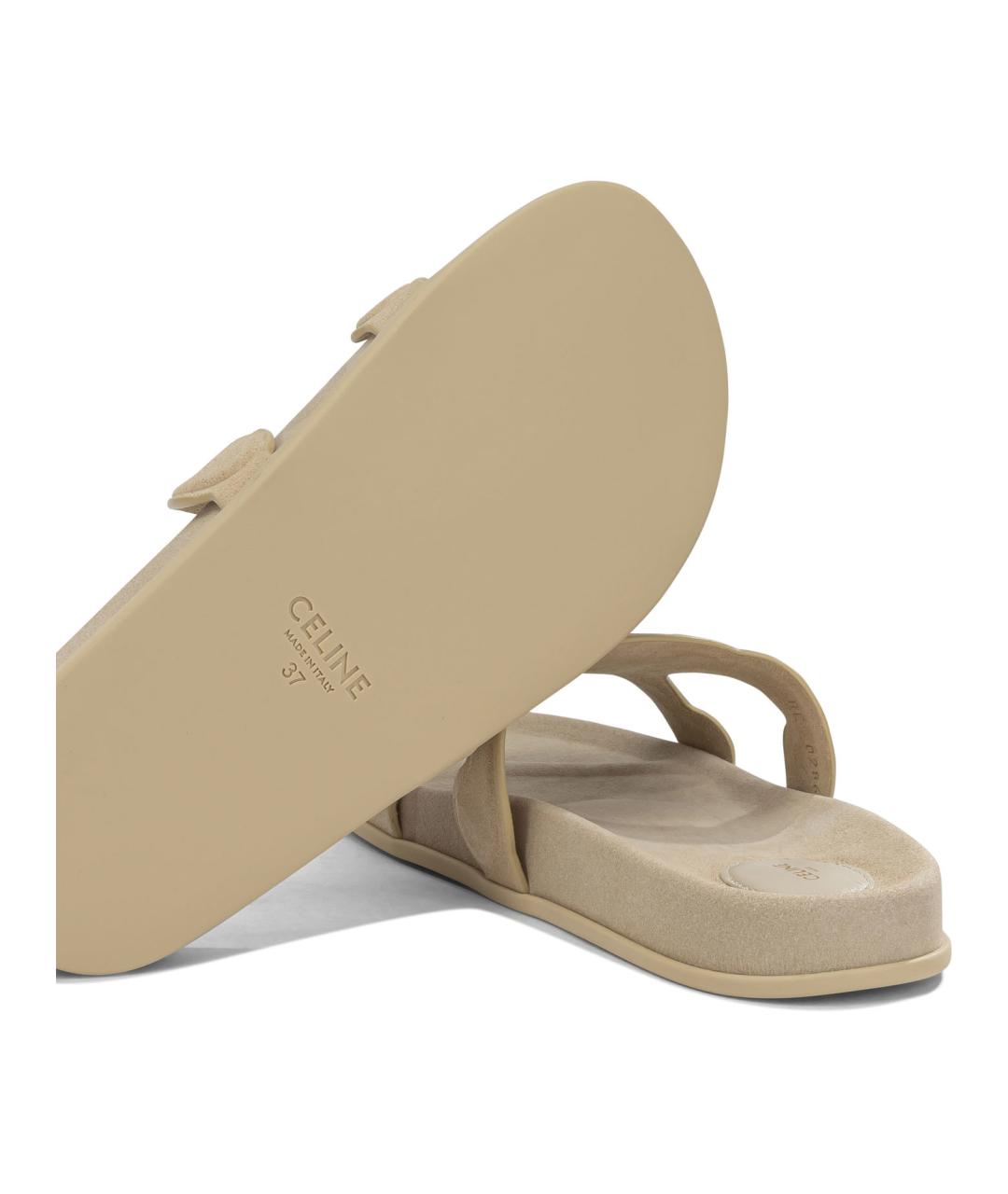 CELINE Бежевые замшевые сандалии, фото 5