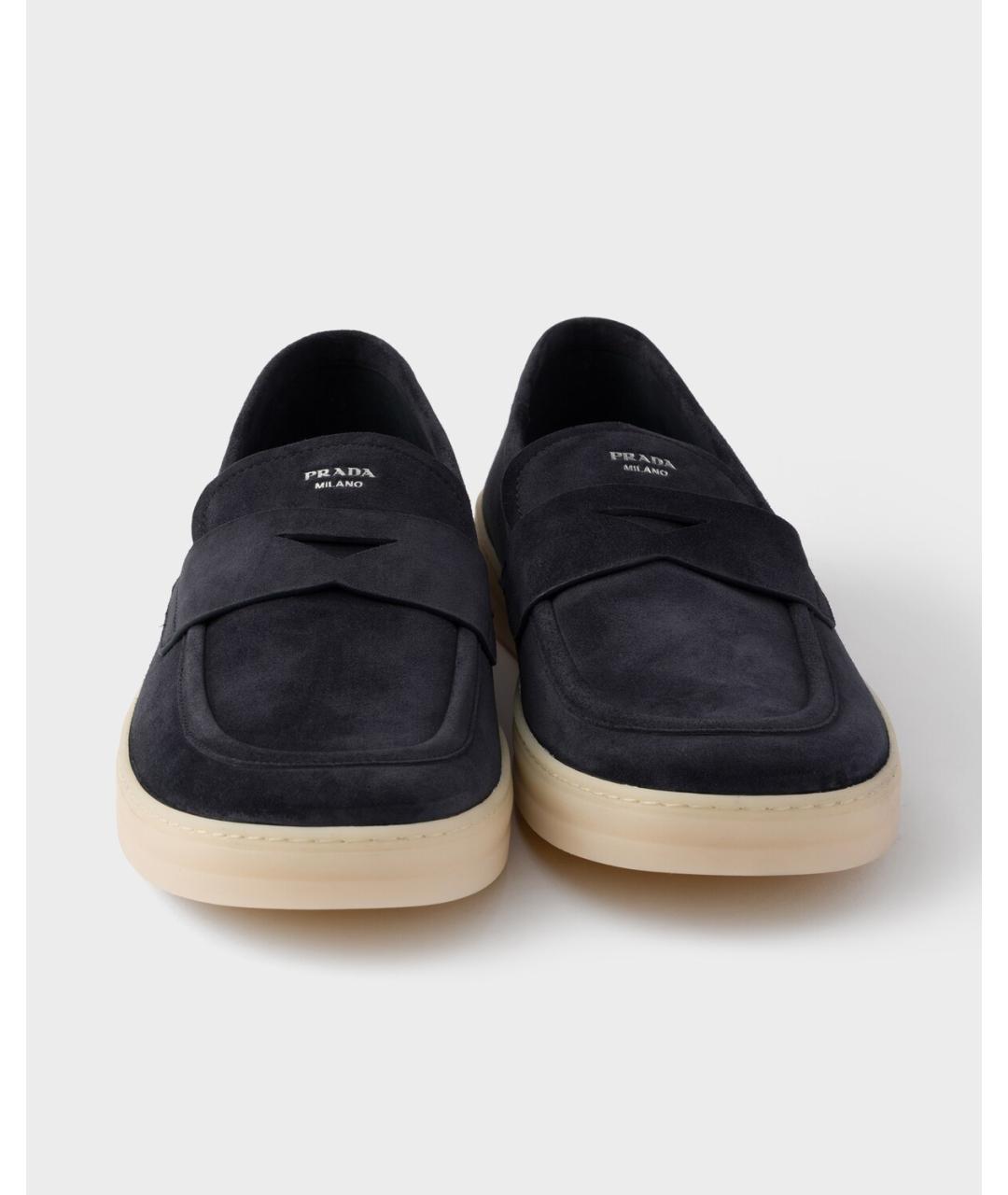PRADA Темно-синие замшевые лоферы, фото 6
