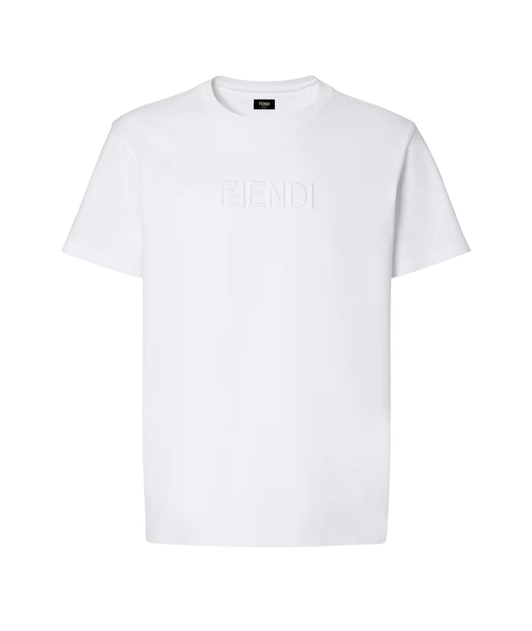 FENDI Белая хлопковая футболка, фото 1
