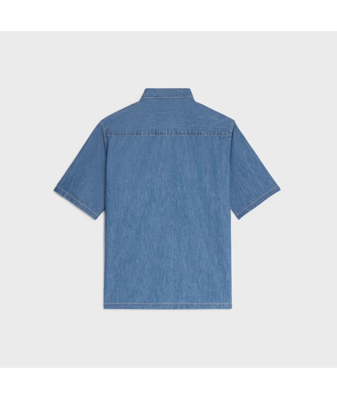 CELINE Голубая хлопковая кэжуал рубашка, фото 2