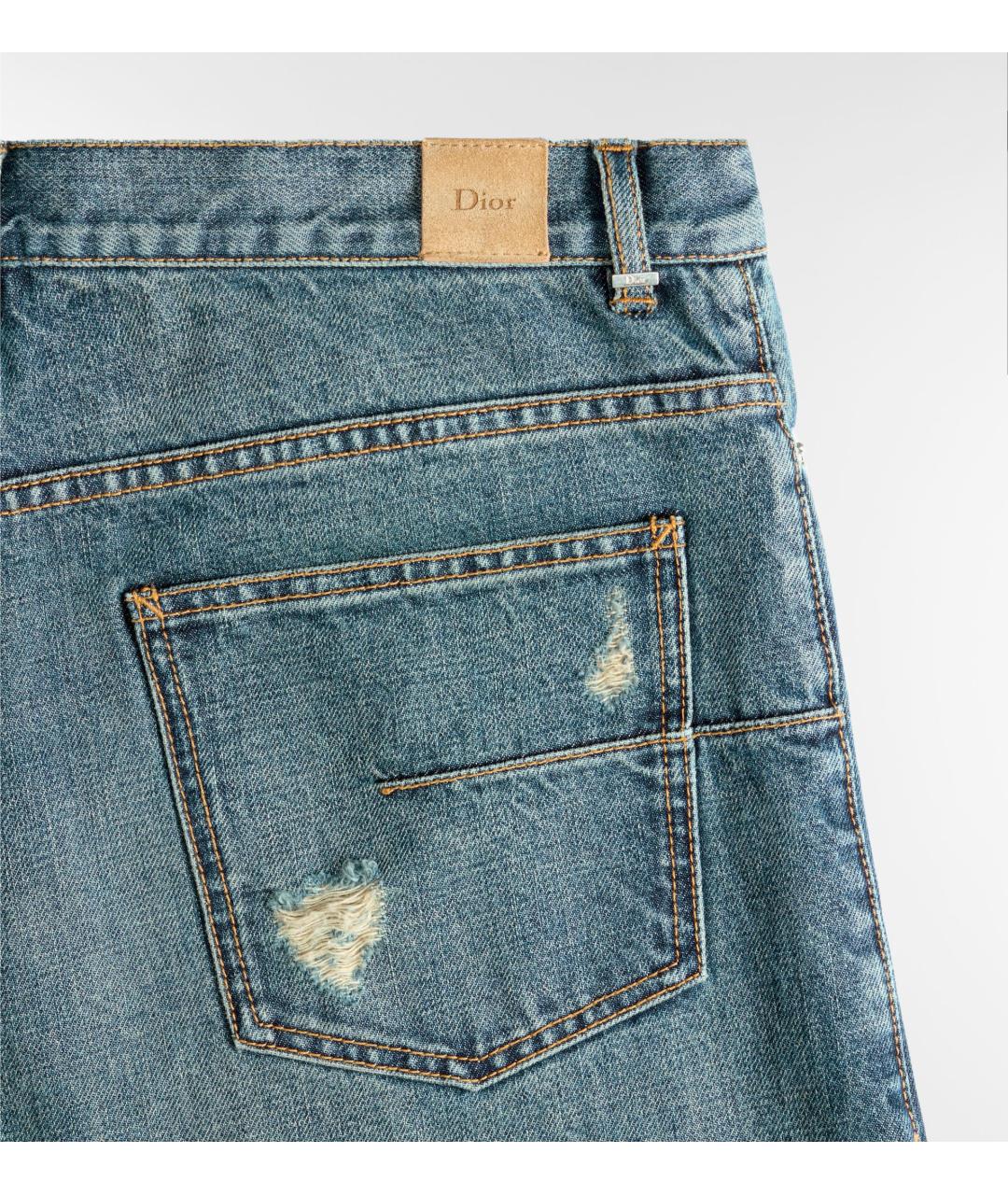 CHRISTIAN DIOR Синие хлопковые джинсы, фото 3