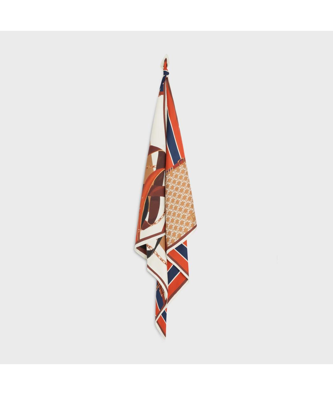 CELINE Мульти шелковый шарф, фото 3