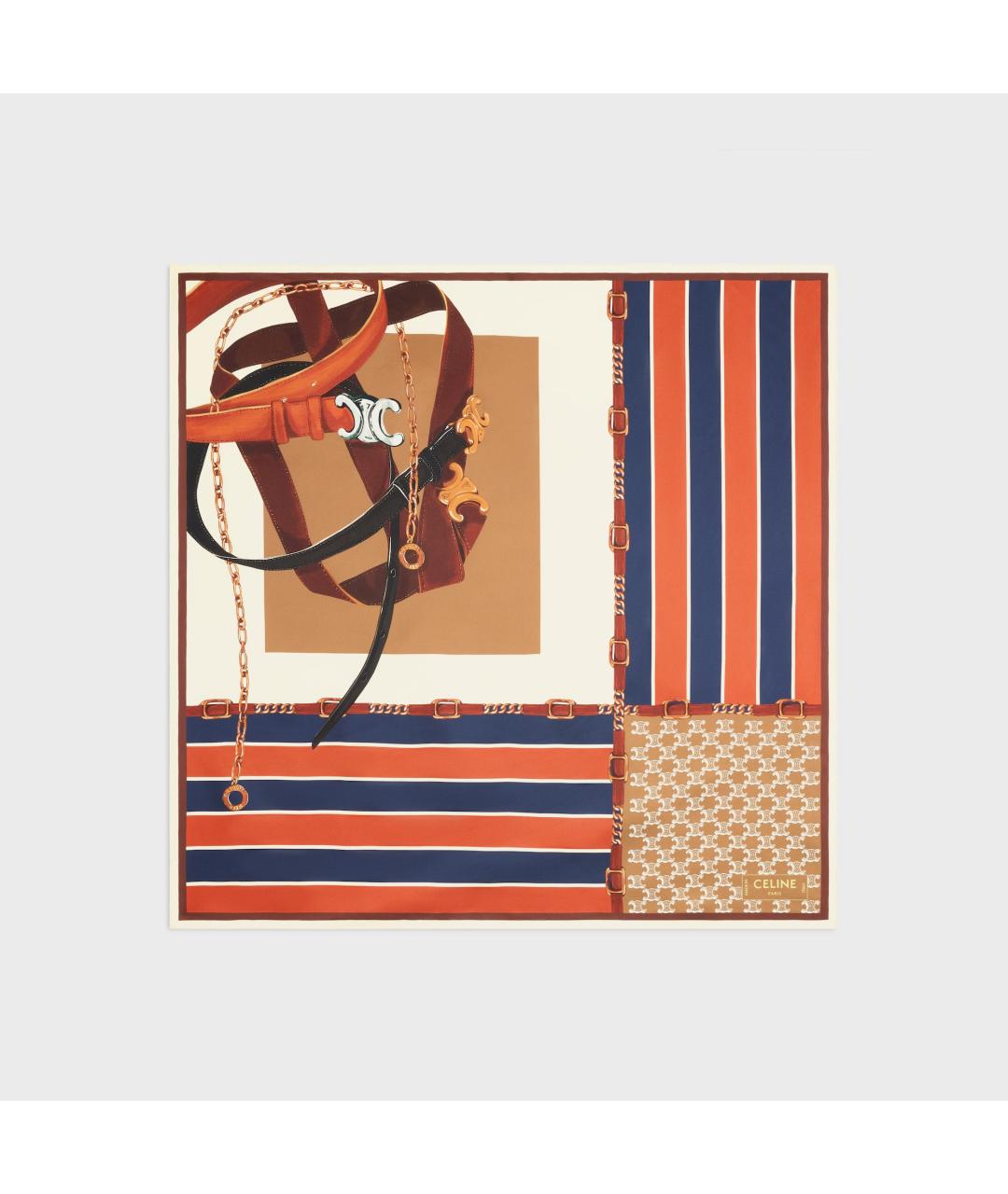 CELINE Мульти шелковый шарф, фото 4